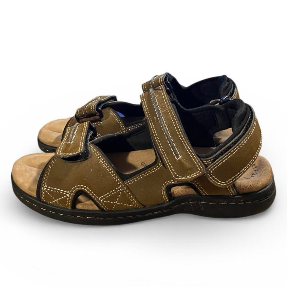 Dockers Men's Sandals 9M Brown Faux Leather Easy Fasten Fusion Footbed - Picture 9 of 9